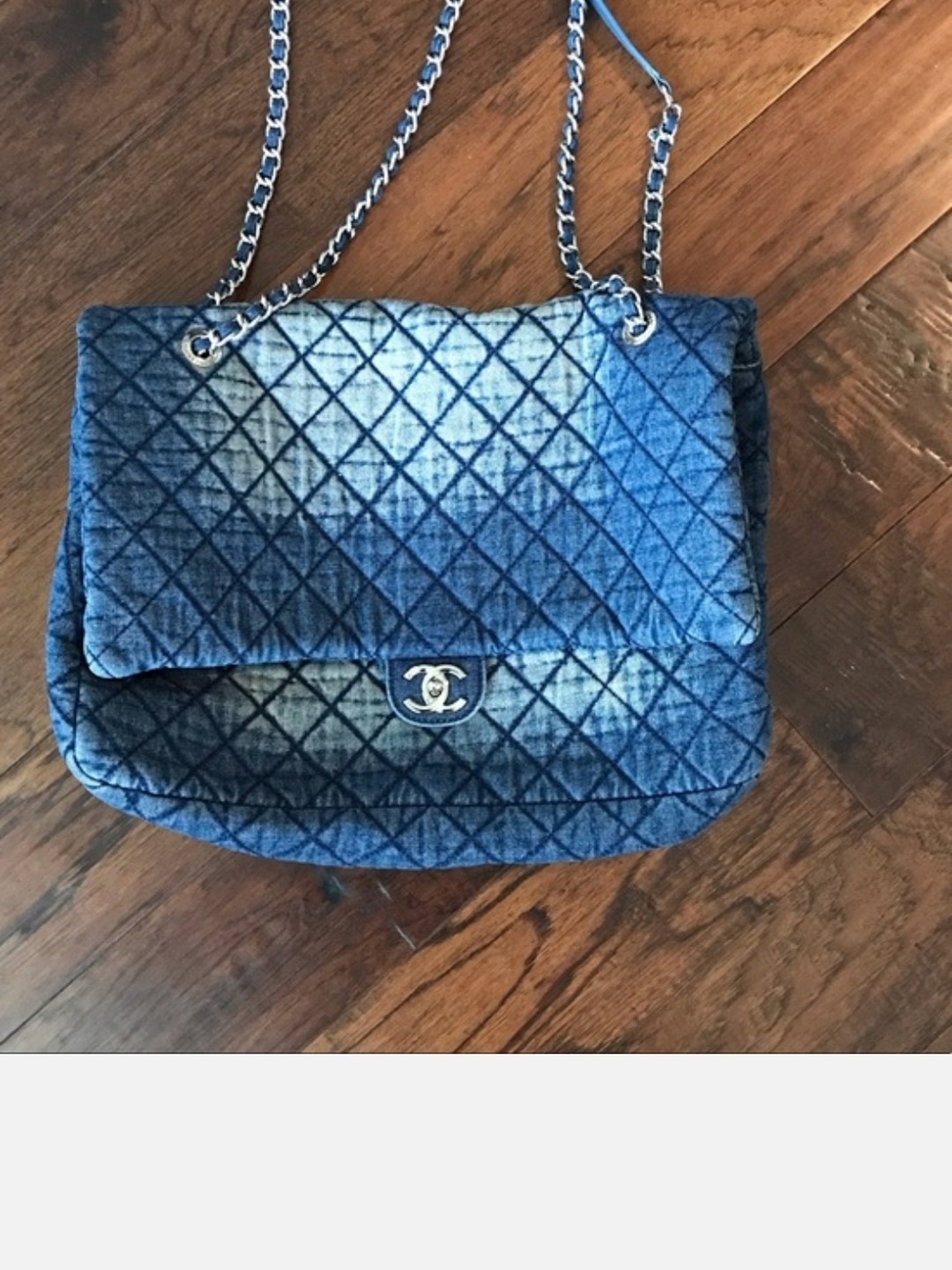 Chanel LIKENESS: XL Quilted DENIM Shoulder Bag in Blue